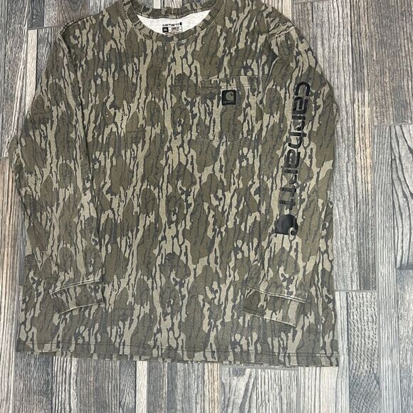 🔥🔥 CARHARTT Hunting Camo Bottomland Loose Fit Long Sleeve Pocket Workwear 2XL - Picture 2 of 10
